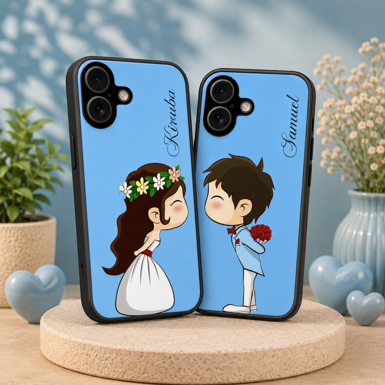 Personalized Couple Mobile Cover with Custom Names – Available for All Models! 50