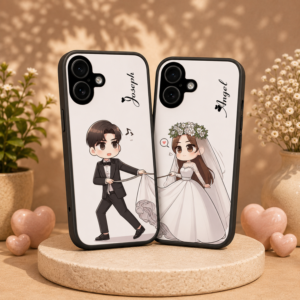 Personalized Couple Mobile Cover with Custom Names – Available for All Models! 52