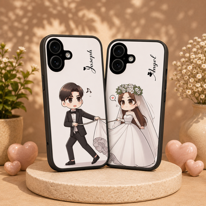 Personalized Couple Mobile Cover with Custom Names – Available for All Models! 52