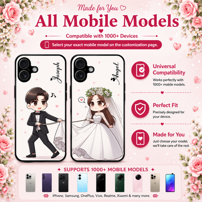 Personalized Couple Mobile Cover with Custom Names – Available for All Models! 52