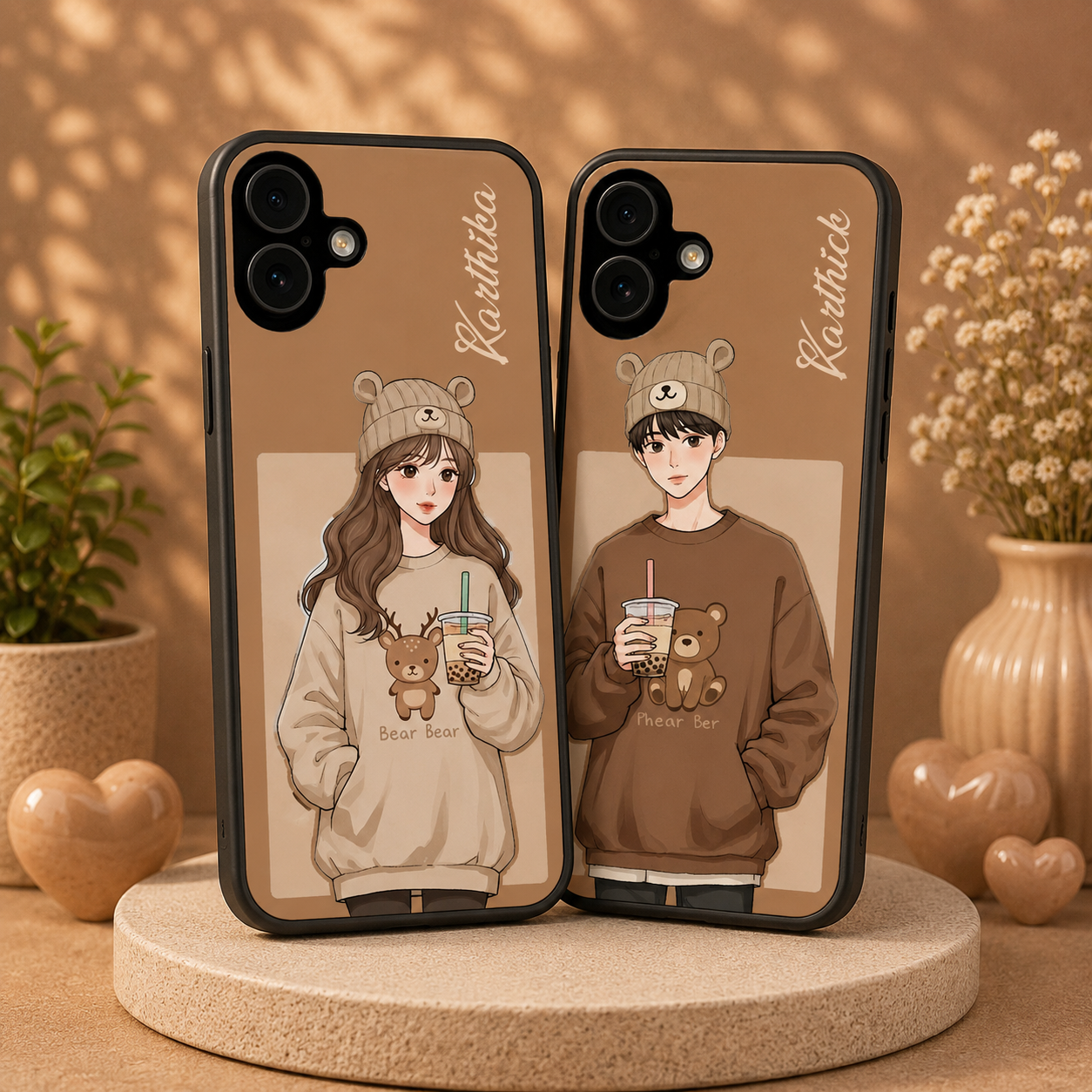 Personalized Couple Mobile Cover with Custom Names – Available for All Models! 53