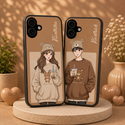 Personalized Couple Mobile Cover with Custom Names – Available for All Models! 53