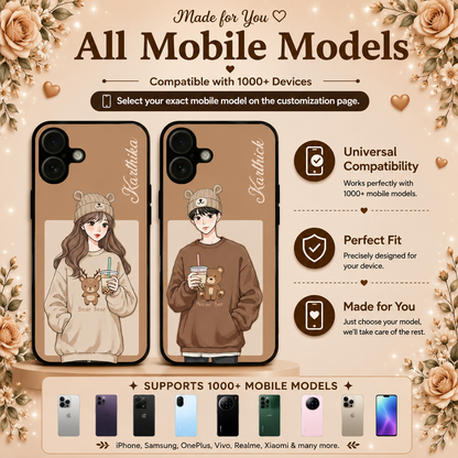Personalized Couple Mobile Cover with Custom Names – Available for All Models! 53