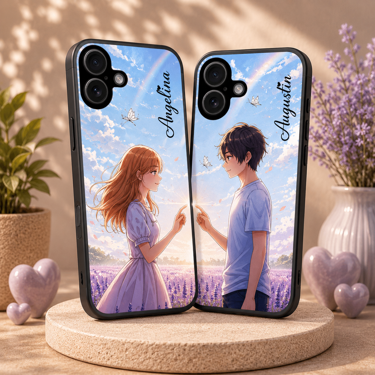 Personalized Couple Mobile Cover with Custom Names – Available for All Models! 55