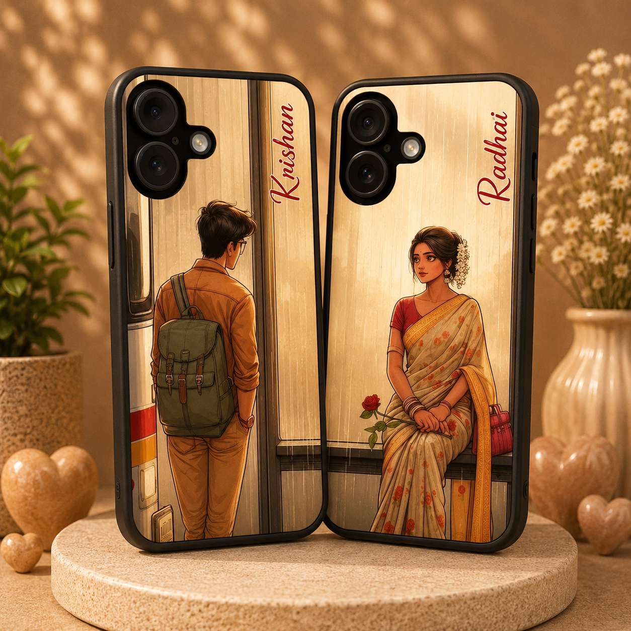 Personalized Couple Mobile Cover with Custom Names – Available for All Models! 57
