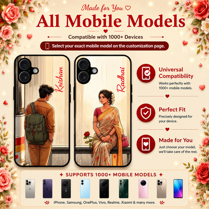 Personalized Couple Mobile Cover with Custom Names – Available for All Models! 57