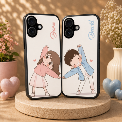 Personalized Couple Mobile Cover with Custom Names – Available for All Models! 58