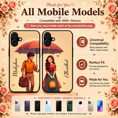 Personalized Couple Mobile Cover with Custom Names – Available for All Models! 59