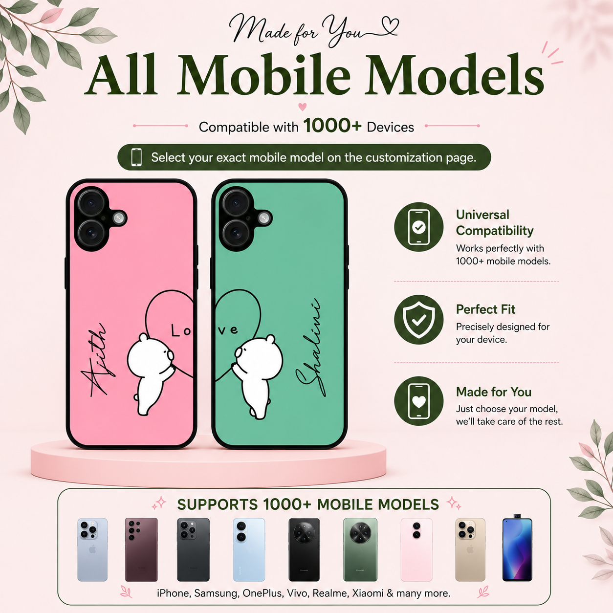Personalized Couple Mobile Cover with Custom Names – Available for All Models! 05