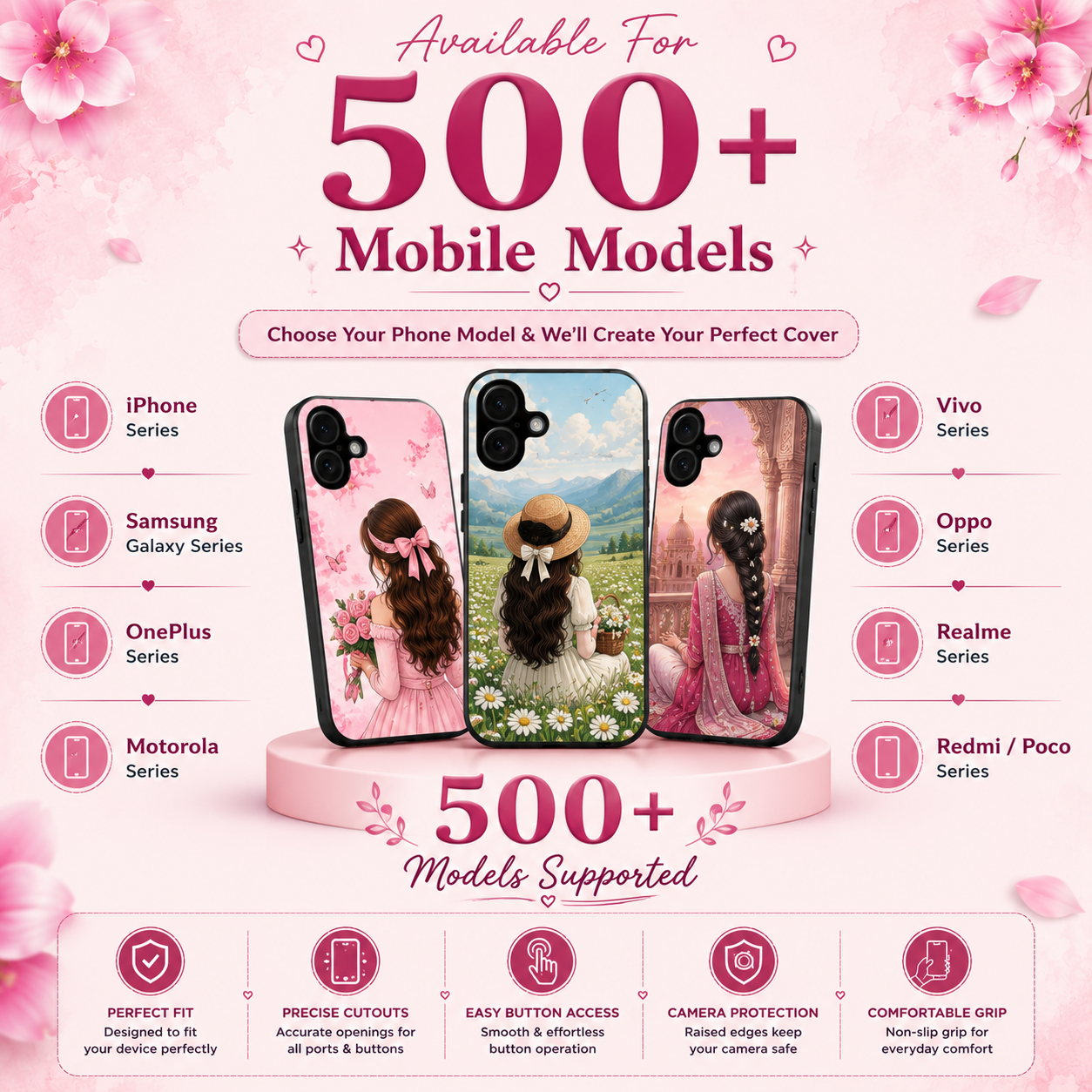 Floral Princess Personalized Mobile Case - Available for All Mobile Models! 30