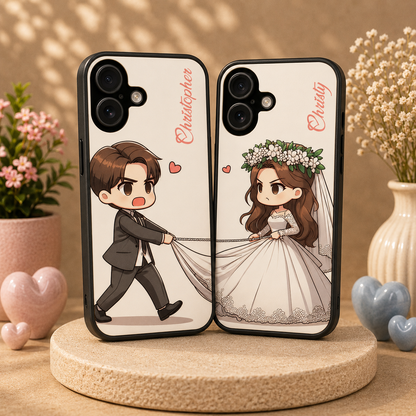 Personalized Couple Mobile Cover with Custom Names – Available for All Models! 60
