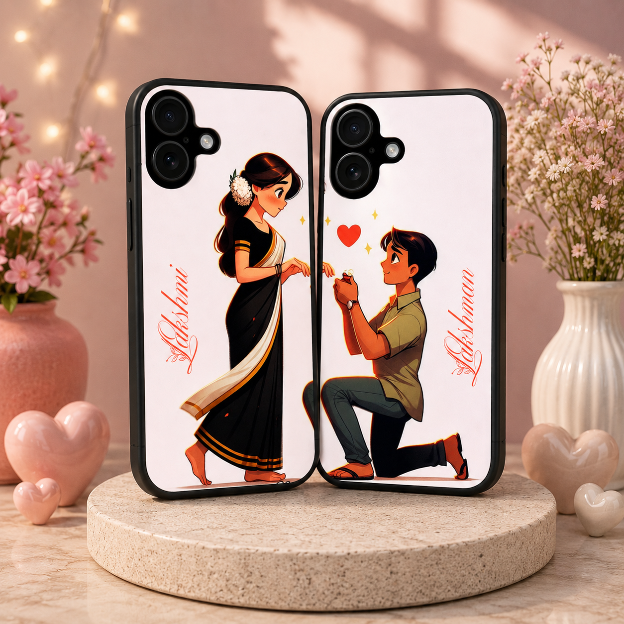 Personalized Couple Mobile Cover with Custom Names – Available for All Models! 61
