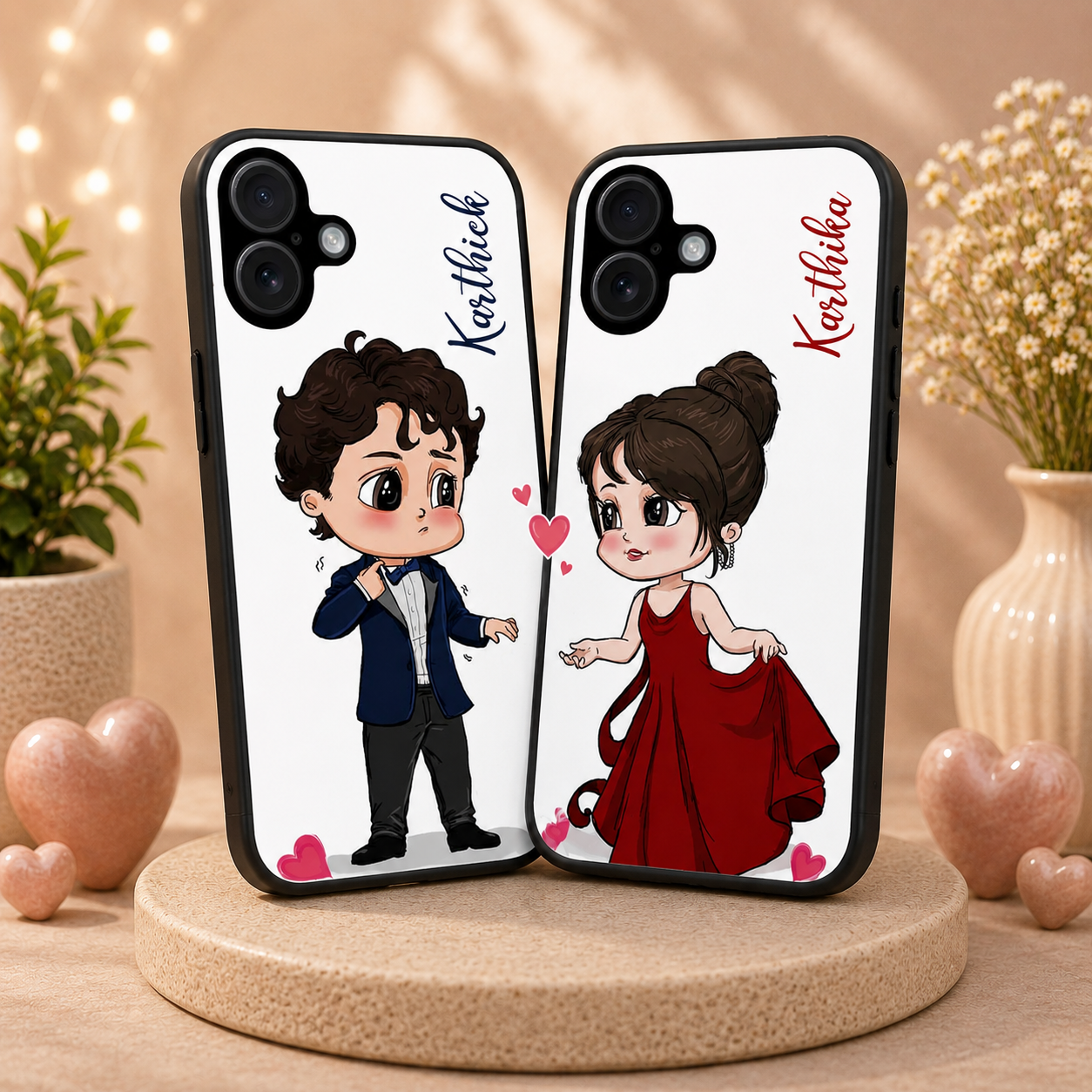 Personalized Couple Mobile Cover with Custom Names – Available for All Models! 62