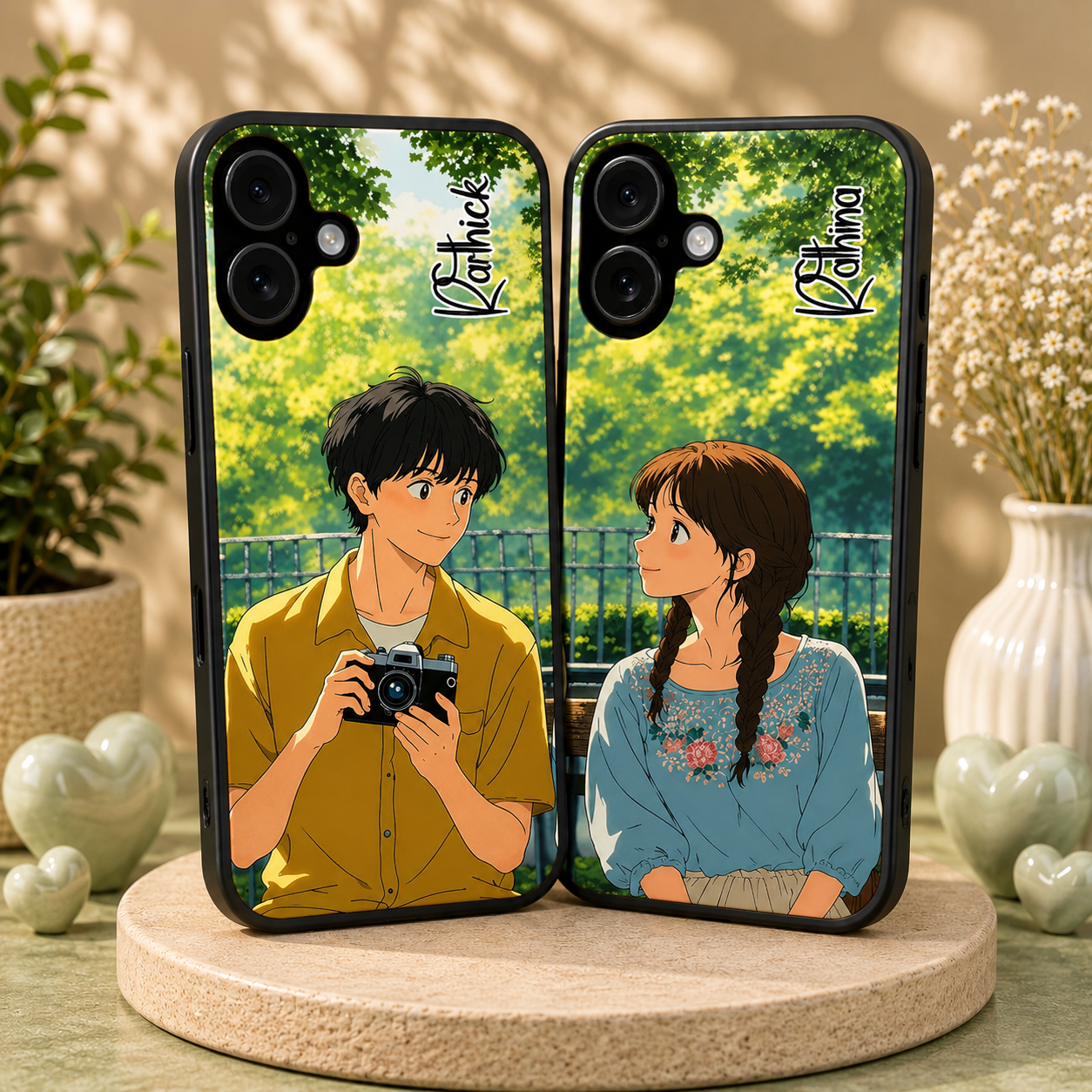 Personalized Couple Mobile Cover with Custom Names – Available for All Models! 63