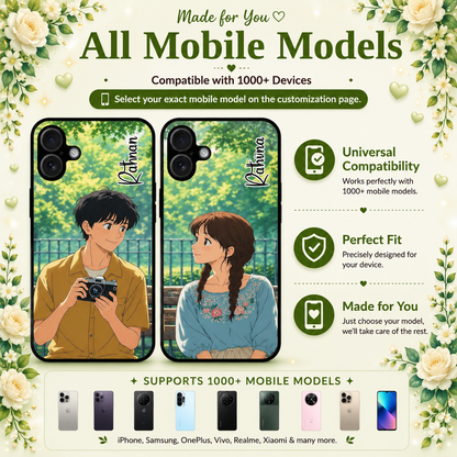 Personalized Couple Mobile Cover with Custom Names – Available for All Models! 63