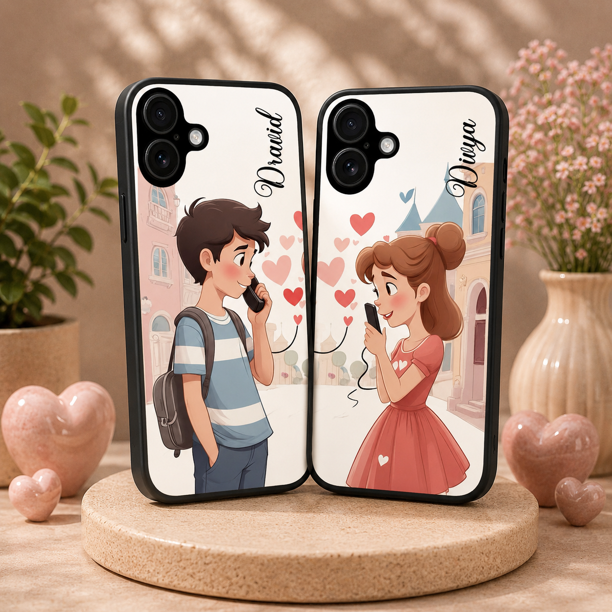 Personalized Couple Mobile Cover with Custom Names – Available for All Models! 65