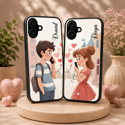 Personalized Couple Mobile Cover with Custom Names – Available for All Models! 65