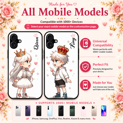 Personalized Couple Mobile Cover with Custom Names – Available for All Models! 66