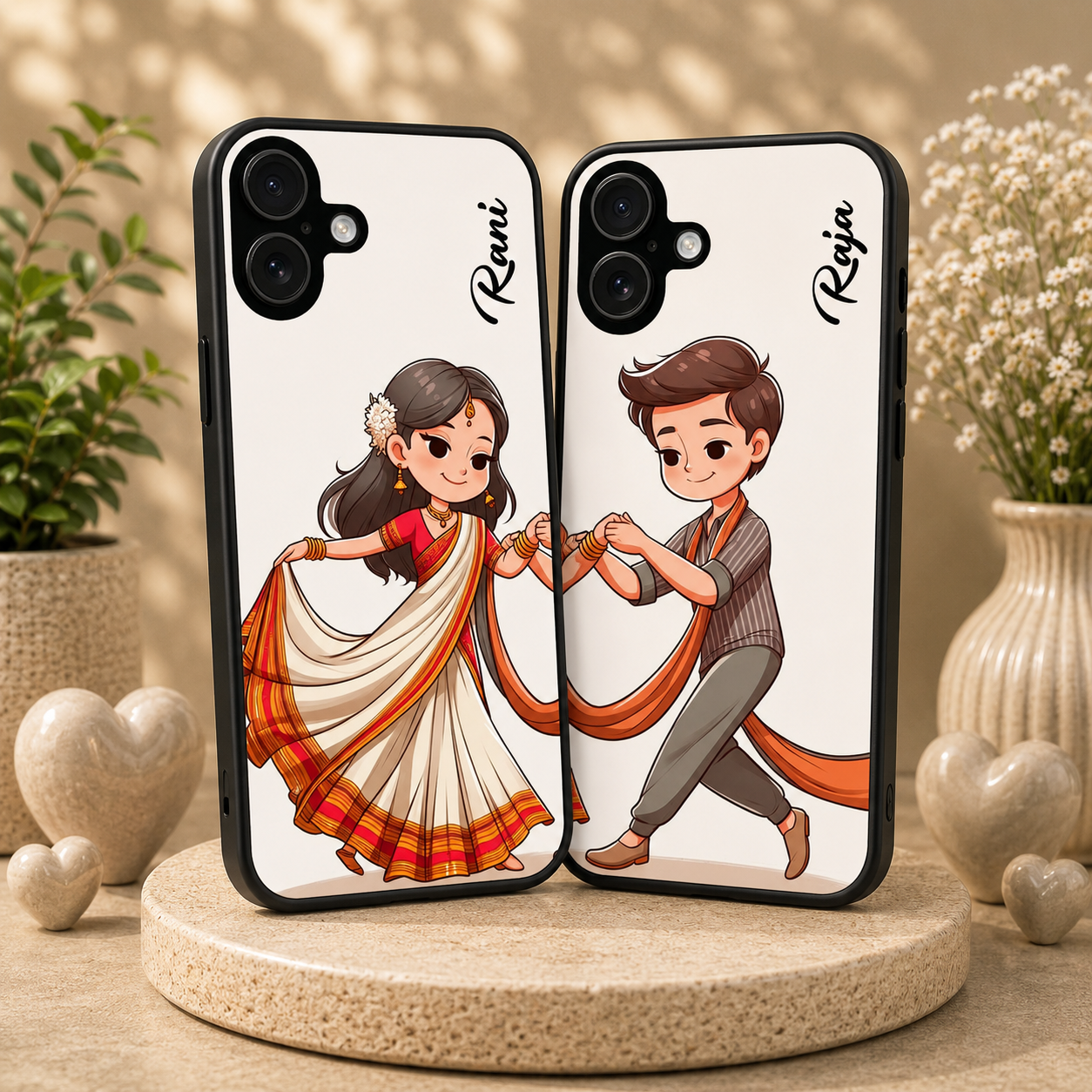 Personalized Couple Mobile Cover with Custom Names – Available for All Models! 68
