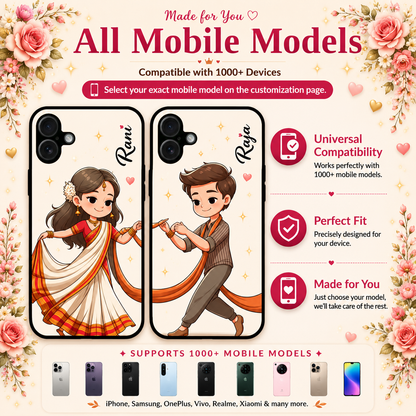 Personalized Couple Mobile Cover with Custom Names – Available for All Models! 68