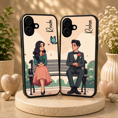Personalized Couple Mobile Cover with Custom Names – Available for All Models! 69