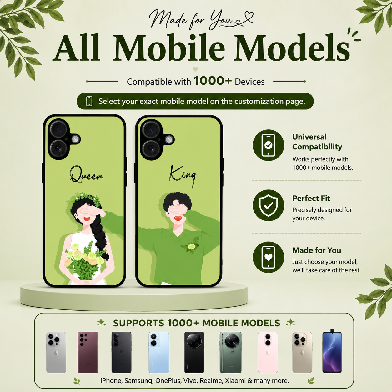 Personalized Couple Mobile Cover with Custom Names – Available for All Models! 06