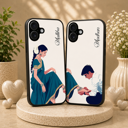Personalized Couple Mobile Cover with Custom Names – Available for All Models! 70