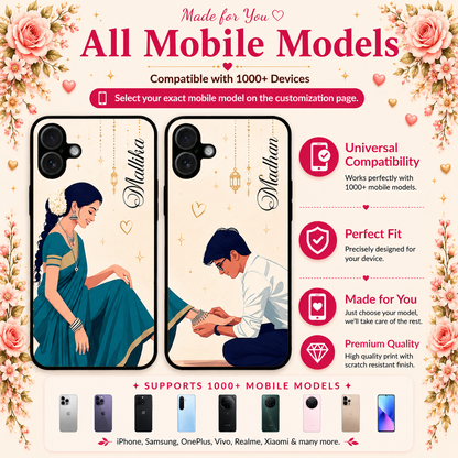 Personalized Couple Mobile Cover with Custom Names – Available for All Models! 70