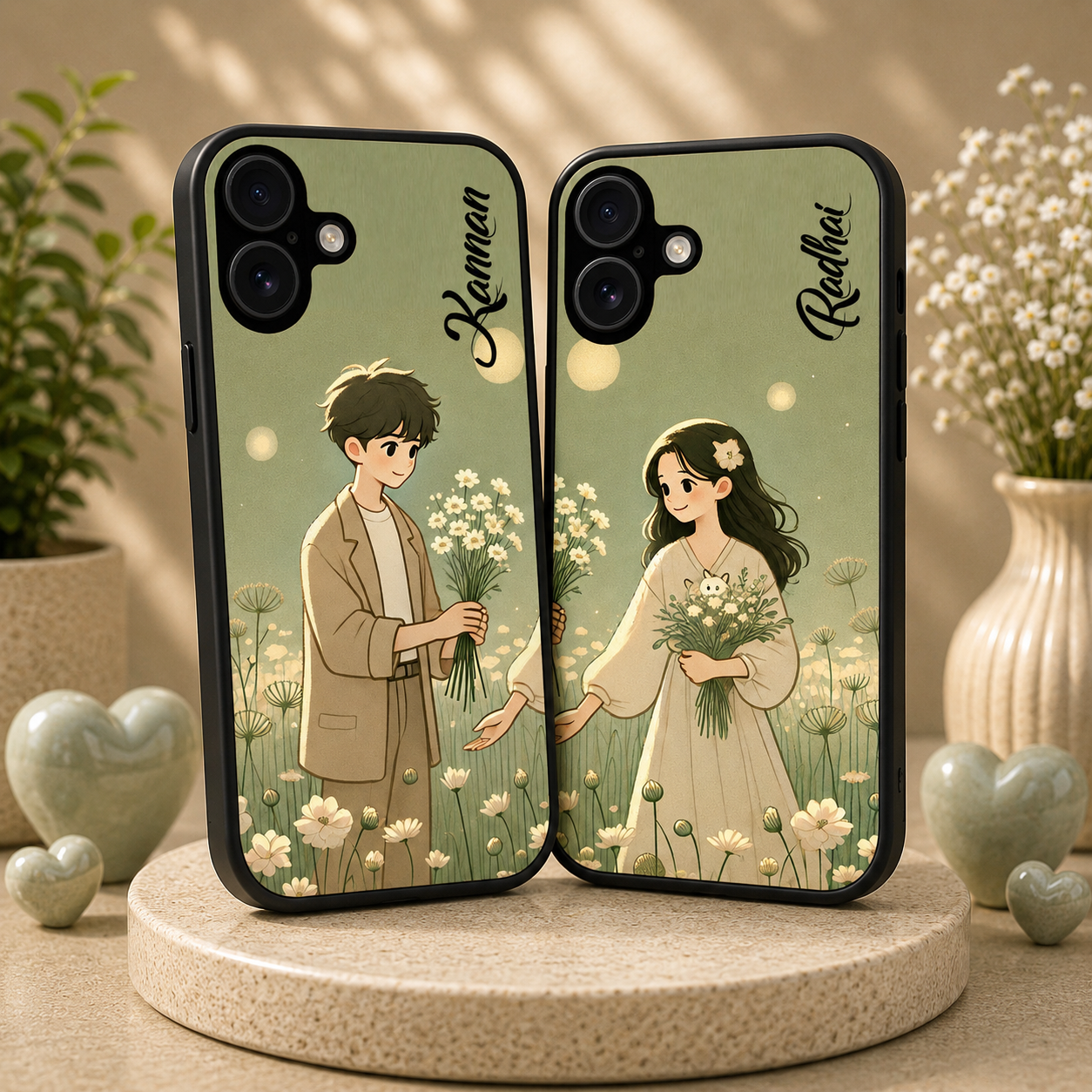 Personalized Couple Mobile Cover with Custom Names – Available for All Models! 71