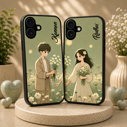 Personalized Couple Mobile Cover with Custom Names – Available for All Models! 71