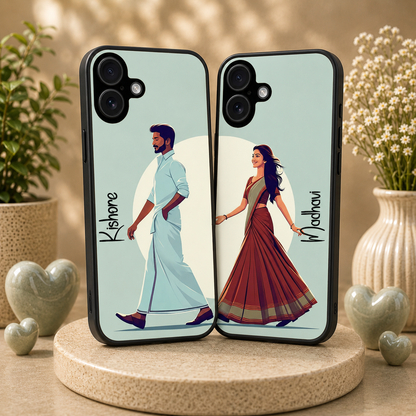 Personalized Couple Mobile Cover with Custom Names – Available for All Models! 73