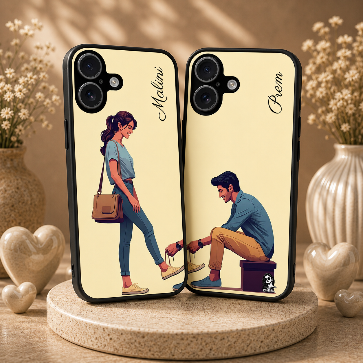 Personalized Couple Mobile Cover with Custom Names – Available for All Models! 75