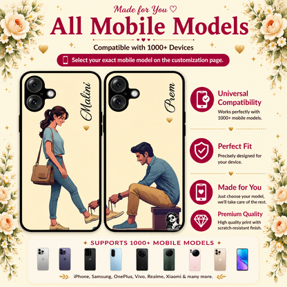 Personalized Couple Mobile Cover with Custom Names – Available for All Models! 75
