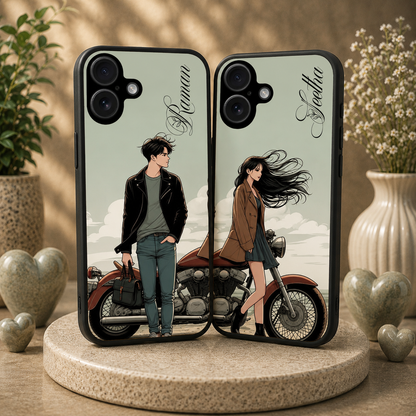 Personalized Couple Mobile Cover with Custom Names – Available for All Models! 76