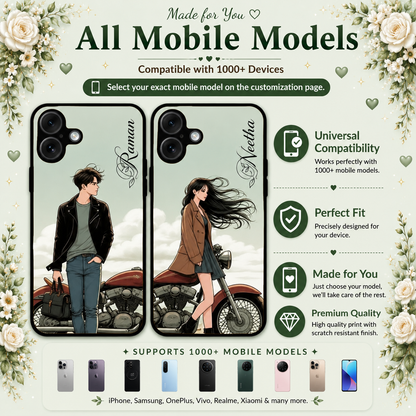 Personalized Couple Mobile Cover with Custom Names – Available for All Models! 76