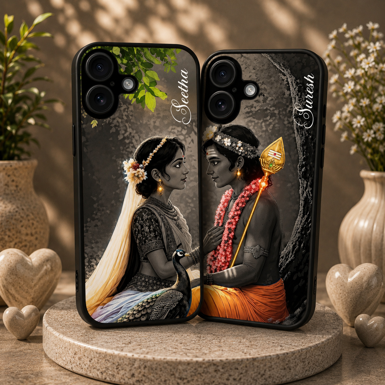 Personalized Couple Mobile Cover with Custom Names – Available for All Models! 78