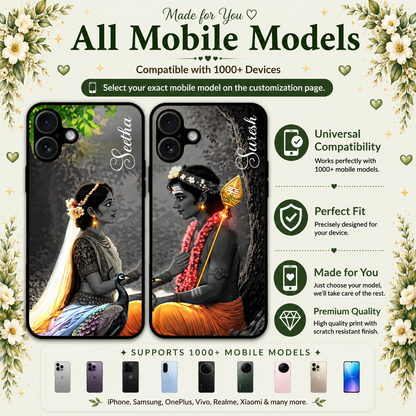 Personalized Couple Mobile Cover with Custom Names – Available for All Models! 78