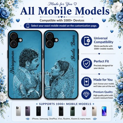 Personalized Couple Mobile Cover with Custom Names – Available for All Models! 79