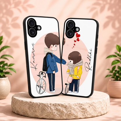 Personalized Couple Mobile Cover with Custom Names – Available for All Models! 07