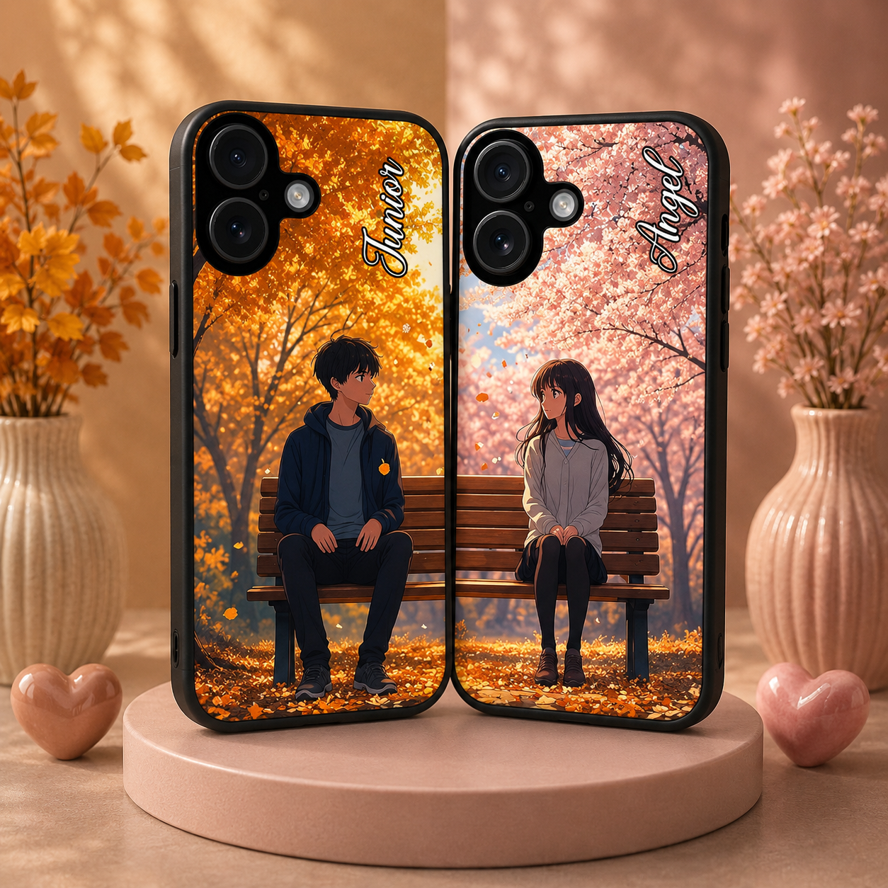 Personalized Couple Mobile Cover with Custom Names – Available for All Models! 80