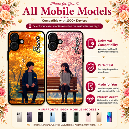 Personalized Couple Mobile Cover with Custom Names – Available for All Models! 80