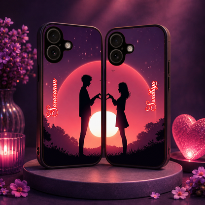 Personalized Couple Mobile Cover with Custom Names – Available for All Models! 81