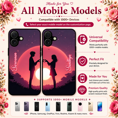 Personalized Couple Mobile Cover with Custom Names – Available for All Models! 81