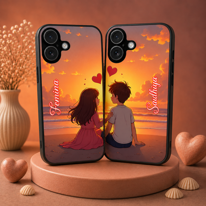 Personalized Couple Mobile Cover with Custom Names – Available for All Models! 82