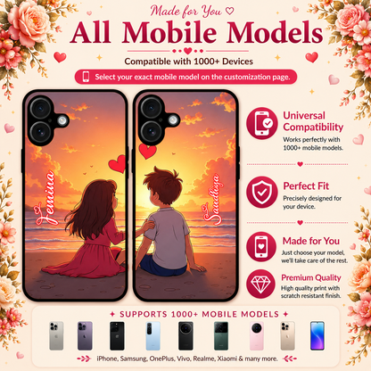 Personalized Couple Mobile Cover with Custom Names – Available for All Models! 82