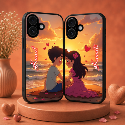 Personalized Couple Mobile Cover with Custom Names – Available for All Models! 83