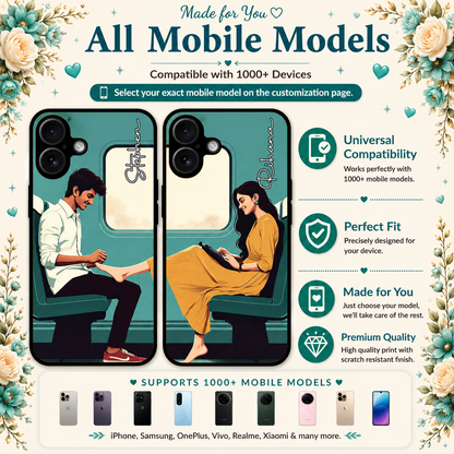 Personalized Couple Mobile Cover with Custom Names – Available for All Models! 85