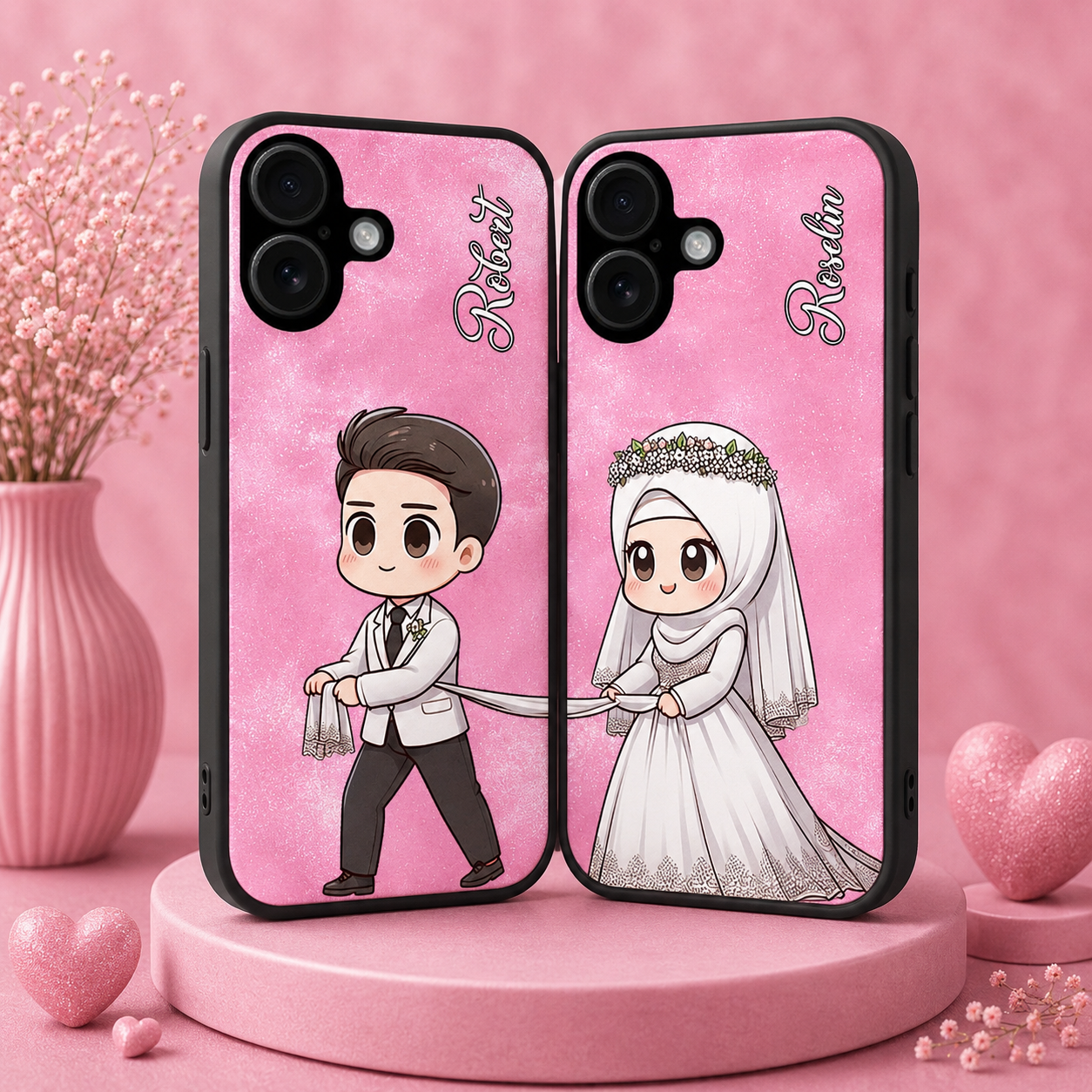 Personalized Couple Mobile Cover with Custom Names – Available for All Models! 87