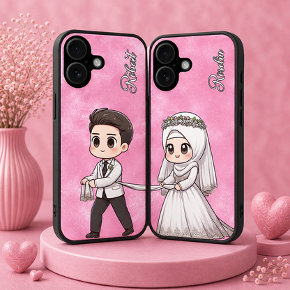 Personalized Couple Mobile Cover with Custom Names – Available for All Models! 87