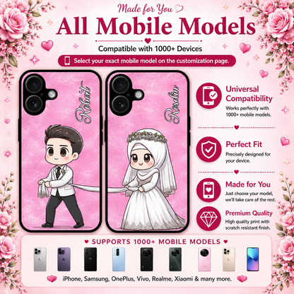Personalized Couple Mobile Cover with Custom Names – Available for All Models! 87